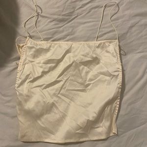 Satin Side cutout crop top